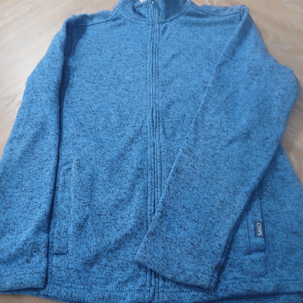 Chaps Men Jacket Blue Lightweight Full Zip Zip Side Pockets Inside Pockets ...